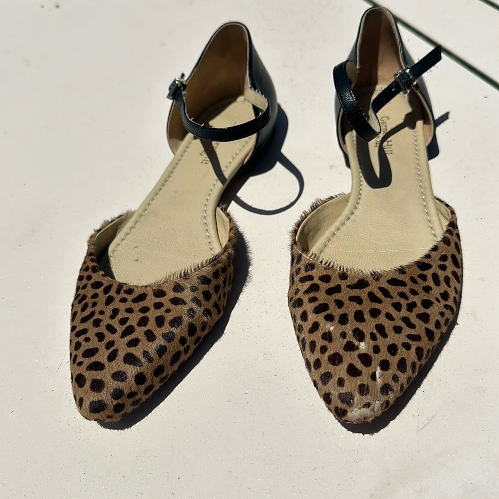 Leopard print calf skin ballet flats